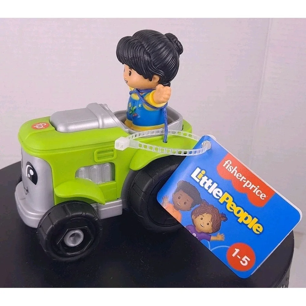 Fisher‎ Price Little People Green Tractor & Farmer Girl Figure Toy Vehicle NEW